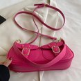 thumbnail image 2 of Bolso de mano para mujer, bolso de viaje femenino sencillo de PU de gran capacidad (rojo rosa), 2 of 3