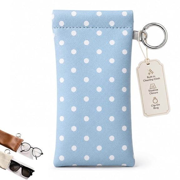 Soft PU Leather Sunglasses Pouch, Elastic Opening Eyeglasses Bag