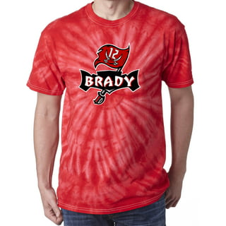 Women's Tom Brady White Tampa Bay Buccaneers Off-Shoulder Tie-Dye Name &  Number Long Sleeve V-Neck T-Shirt