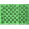 thumbnail image 1 of Ahgly Company Indoor Rectangle Checkered Emerald Green Modern Area Rugs, 2' x 4', 1 of 4