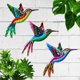 thumbnail image 1 of Decoración de pared de colibrí de Metal, Juego de 3 decoración de pared de colibrí de Metal, escultura de hierro forjado 3D para sala de estar, jardín, césped, Cl, 1 of 5
