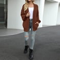 thumbnail image 6 of Women's Sweater Oversize Long Sleeve V Neck Loose Casual Knitted Open Front Cardigan Pullover Tops, 6 of 9