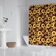 thumbnail image 2 of Sunflower and Leaf Red Pattern Modern Waterproof Shower Curtain Set with 12 Hooks, Washable Decorative Bathroom Shower Curtain, 2 of 6