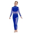 thumbnail image 3 of Aislor Gymnastics Jumpsuit for Girls Skating Bodysuit Figure Skating Leotard Sparkly Catsuit Full Body Dance Unitard Blue 14, 3 of 7
