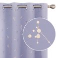 thumbnail image 2 of Cortinas opacas Deconovo con estampado de constelaciones y ojales, color morado claro, 132 cm de ancho x 274 cm de largo, para ventanas de casa u oficina., 2 of 6