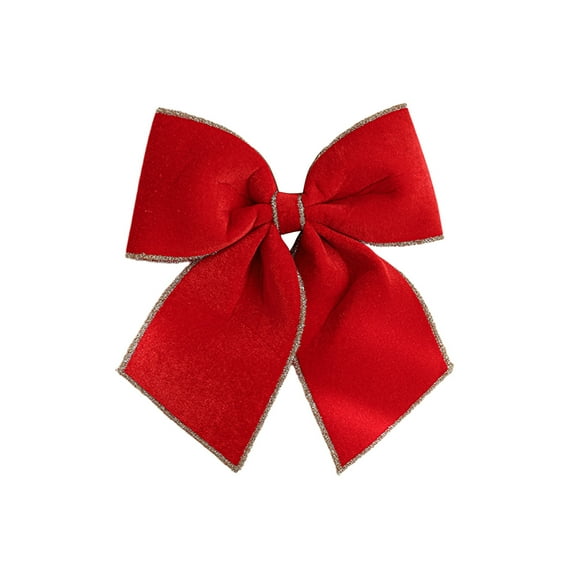 Elegant Velvet Christmas Bow with Flocking Finish, Versatile Holiday Décor for Christmas Tree, Wedding Arch, Party, and Gift Box Enhancement