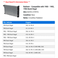 thumbnail image 2 of Radiator - Compatible with 1980 - 1983, 1986 Buick Regal 1981 1982, 2 of 2