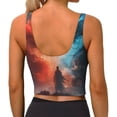 thumbnail image 3 of Lsque Red And Blue Sky Dragon Printed Women'S Sports Bra, Compression, Moisture Wicking, High-Impact Sports Bra For Women,Supportive sports bra-Small, 3 of 9
