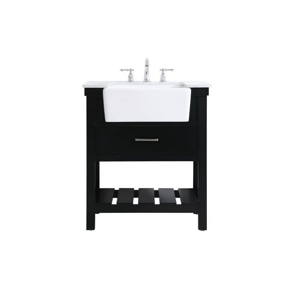 Elegant Lighting Vf60130 Clement 30" Free Standing Single Basin Vanity Set - Black