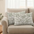 thumbnail image 2 of Farmhouse Sage Green Outdoor Pillow Covers, Waterproof Decorative Throw Pillowcases Set of 2, Vintage Flower Leaf Botanical Couch Cushion Cases with Zipper for Outside Patio Garden Sofa 20"x12", 2 of 9