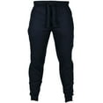 thumbnail image 2 of Men Autumn Winter Solid Color Drawstring Pocket Ankle Tied Pants Sports Trousers, 2 of 8