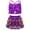Purple, variant on Sholeno Children Girls Sparkly Jazz Hip Hop Dance Clothes Crop Top Camisole Tutu Skirt Cheerleading Uniforms Silver 6