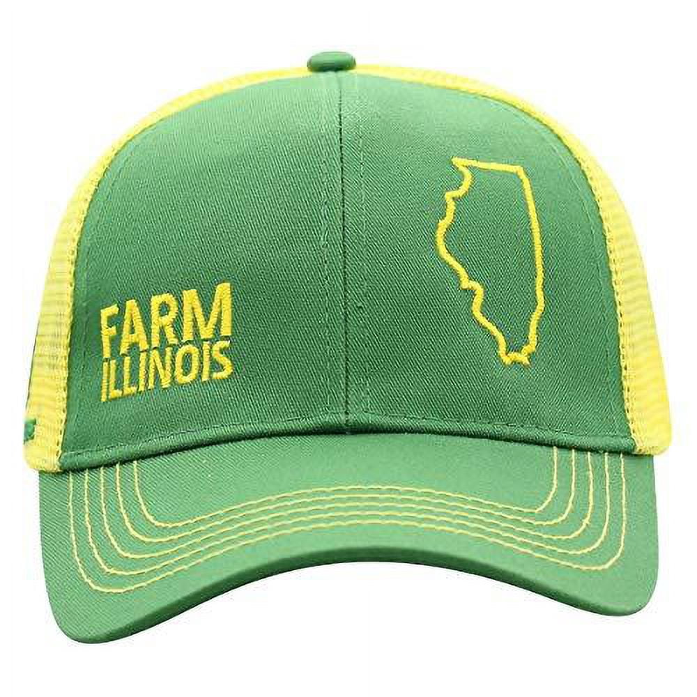 John Deere Farm State Pride Hat | Green & Yellow Twill Cap | Embroidered State Outline | Adjustable Strap - View #12