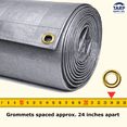 thumbnail image 6 of TARP SUPPLY Inc. 26' x 30' Super Heavy Duty 12 Mil Poly Tarp | Silver/Black Waterproof Cover with Brass Grommets | UV & Fade Resistant for Camping, Construction, Lawn & Garden, 6 of 8