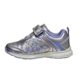 thumbnail image 2 of Disney Frozen Ii Girls Hook And Loop Sneakers with Two White Lights, Silver Blue, Size: 9, 2 of 8
