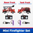 thumbnail image 3 of Force1 2.4GHz RC Mini Firefighter Truck Tank & Boom Firetruck, 2pk, 1:64 Scale, Vibrant LEDs Toys for Kids Boys & Girls Ages 6+, 3 of 7