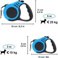 thumbnail image 3 of Correa para perros, correa retráctil para perros de 5 m, para perros pequeños, medianos y grandes, color azul, 3 of 5