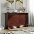 thumbnail image 4 of Furniture of America Vrai 6-Drawer Solid Wood Cherry Dresser, 4 of 5