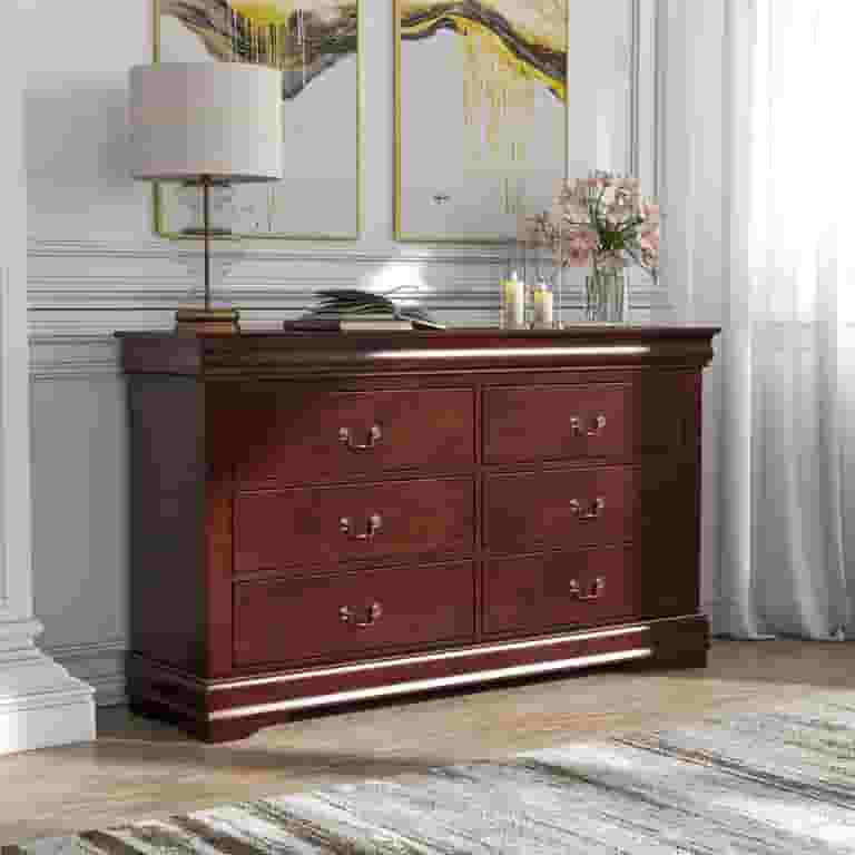 dresser red Penn Dresser, Solid Brown Maple Wood, Paint This deep red dresser How To Style A Red