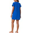 thumbnail image 3 of INSPIRE CHIC Women's Nightgown Sleep Dress Short Sleeve Crew Neck Soft Night Dress with Pockets S Light Blue, 3 of 6