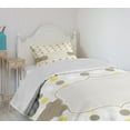 thumbnail image 4 of Ambesonne Abstract Quilted Bedspread Set 2 Pcs, Polka Dots Image, Twin Size, Pale Brown Marigold, 4 of 6