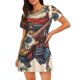 thumbnail image 1 of Balery Samurai Frog Guitar Camisón de manga corta con cuello redondo para mujer, cómodo y elegante., 1 of 6