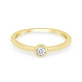 thumbnail image 3 of Round Cut Lab Grown Diamond Accent Solitaire Stackable Engagement Ring In 14K Yellow Gold With IGI Certificate(0.07 Cttw,SI1-SI2 Clarity,G-H Color)-6.5, 3 of 8
