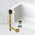 thumbnail image 3 of Westbrass 14" 17 ga. Brass Tip-Toe Drain Bathtub Waste Assembly with 2-Hole Overflow, Polished Brass, 3 of 17