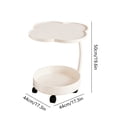 thumbnail image 3 of Mesa auxiliar moderna con ruedas y 4 hojas - Mesa auxiliar móvil color crema para sala de estar - Mesa nido de 2 niveles con ruedas - Estructura de hierro resistente, 3 of 6