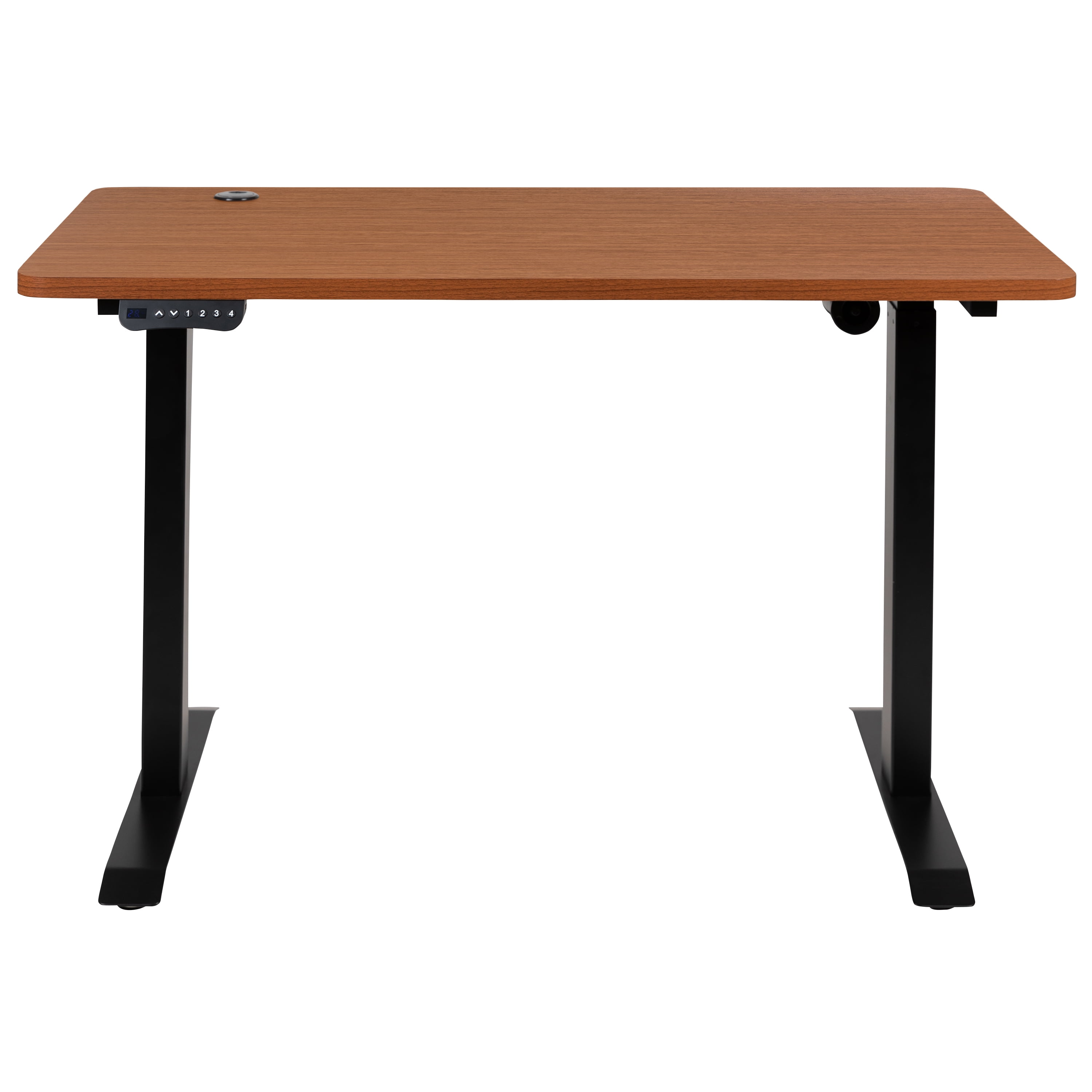 Emma + Oliver Electric Height Adjustable Standing Desk - 48 Wide x 24  Deep (Mahogany) 