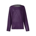 thumbnail image 6 of Fashionable Women's Long-Sleeved Round Neck Casual Pleated Loose Top With Relaxed Fit And Classic Design, Perfect For Multiple Occasions Daily, Beach, Outings, Parties, Work, And Xl Purple, 6 of 6