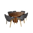 thumbnail image 1 of Comedor para 6 personas de madera de parota natural color gris oscuro, 1 of 8