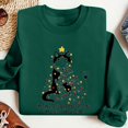 thumbnail image 4 of BXJX Women's Round Neck Christmas Print Sweatshirt- Loose Fit Casual Winter Holiday Christmas Pullover Tops Green Size XL, 4 of 8