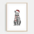 thumbnail image 2 of Xmas Cat - Illustration Cat Christmas Winter Animal Humor Sketch Unframed Wall Art Print 4 x 6 inches, 2 of 60