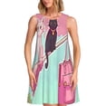 thumbnail image 1 of Fotbe Cats On Broomstick Vestido de Verano sin Mangas para Mujer – Vestido Midi Línea A, Estilo Camiseta Floral, Vestido Playero Casual y Fluido, 1 of 7