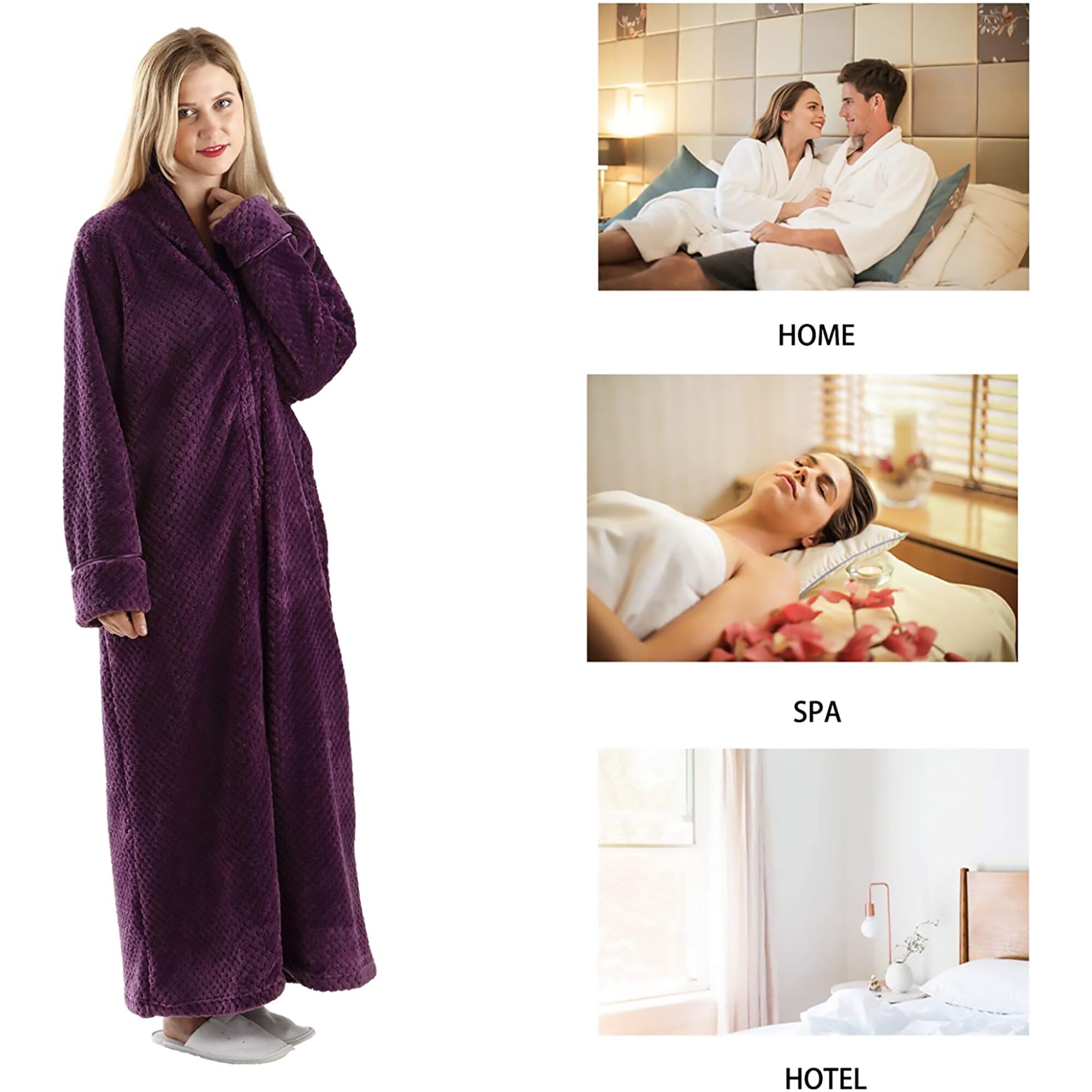Oksun Womens Zip up Bathrobes Long Plush Fleece Warm Australia Ubuy