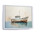 thumbnail image 2 of Designart "Simplified Beachside Angler'S Boat I" Coastal Boat Floater Framed Canvas Art Print, 2 of 5