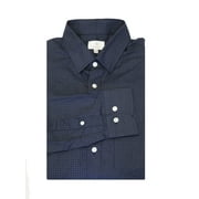 Gant Diamond G Men's Fitted Linear Print Concealed Button Down Collar Shirt (363095), Teal Blue, Medium