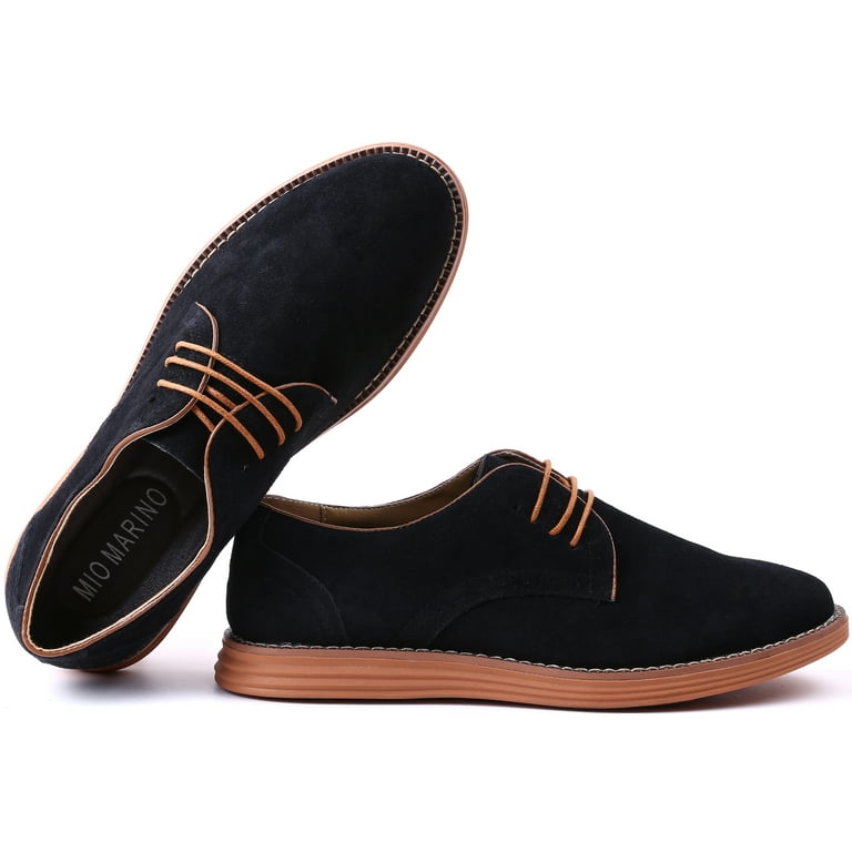 Marino Suede Oxford Dress Shoes for Men Business Casual Shoes Classic Tuxedo Men s Shoes Mid Night Black 10.5 D M US Walmart