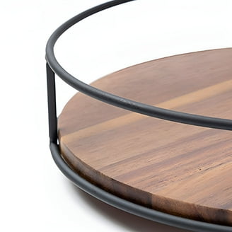 Birdrock Home Elevated Lazy Susan - Acacia Wood Rotating Serving Platter With Raised Legs | Medium Size, Natural Finish 2 thumbnail image