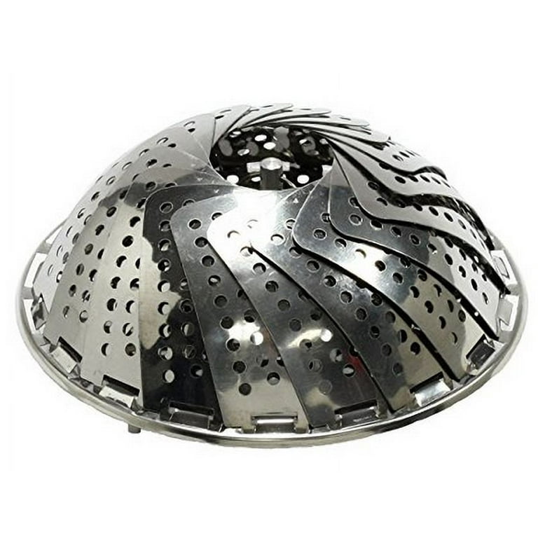  Chef Craft Classic Steamer Basket, 6 inch Diameter 9.5 inch  Expanded, Stainless Steel: Vegetable Steamer: Home & Kitchen