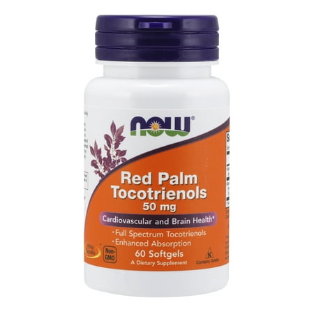 NOW Supplements, Red Palm Tocotrienols 50 mg, with Enhanced Absorption of Full Spectrum Tocotrienols, 60 Softgels