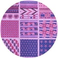 thumbnail image 1 of Ahgly Company Indoor Round Patterned Violet Purple Area Rugs, 6' Round, 1 of 6