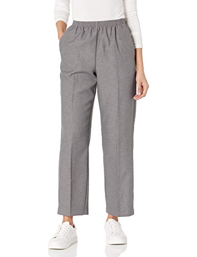 Alfred Dunner Womens All Around Elastic Waist Polyester Petite Pants Poly Proportioned Medium