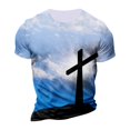 thumbnail image 4 of European And American Cross Print Short Sleeve Round Neck T-shirt Top4XL, 4 of 5