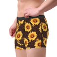 thumbnail image 2 of Susaid Chocolate Plaid Sunflower A Print Men's Mesh Boxer Briefs Cooling Breathable Sports Underwear Wide Waistband Boxer Briefs W/Fly-X-Large, 2 of 5