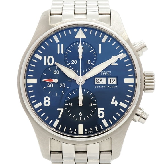 Pre-Owned IWC Schaffhausen Pilot's Watch Petit Prince IW377717 Blue Dial Men's