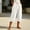 White, variant on Womens Capri Pants Casual Multi‑Color Elastic Waist Cotton Linen Wide Leg Pants Beige