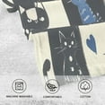 thumbnail image 5 of Yayeee 2 Pack Hand Towels for Bathroom 100% Cotton 16" x 28" Kitchen Towel, Black and Blue Cat, 5 of 7