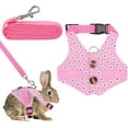 thumbnail image 2 of Rabbit Vest Harness and Leash Set Adjustable Formal Suit Style Adjustable Soft Bunny Harness for Bunny Rabbit Kitten Small Animal Walking, 2 of 7